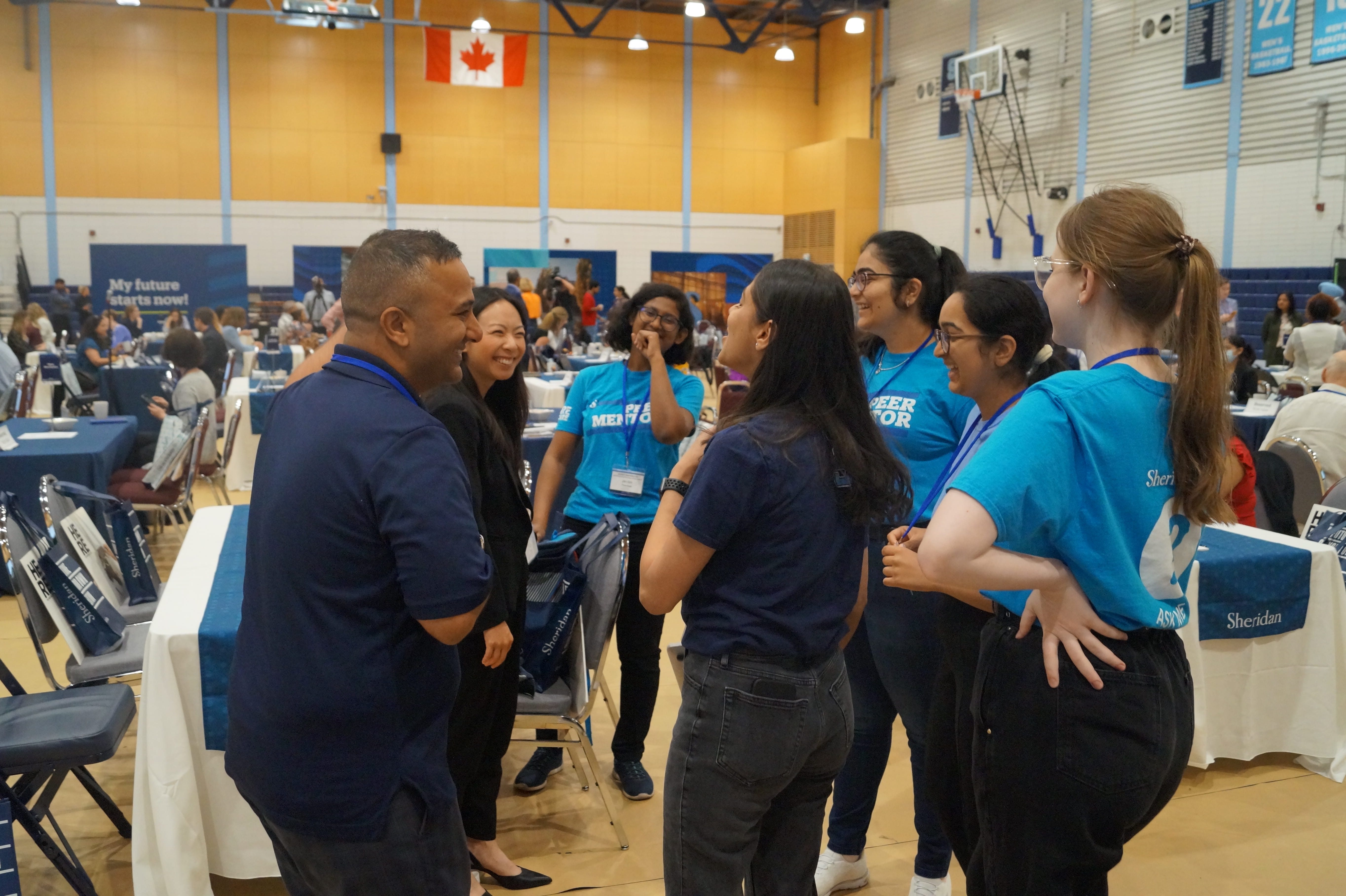 Student Affairs leader with group of student leaders