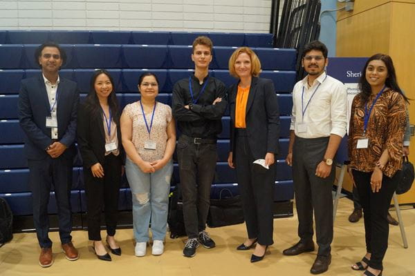 Sheridan president with international student panelists