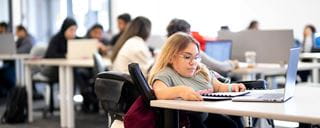 Sheridan student studying.