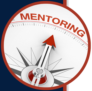 The logo for the Facilitating Mentoring research project features a compass with the arrow pointing to the word Mentoring