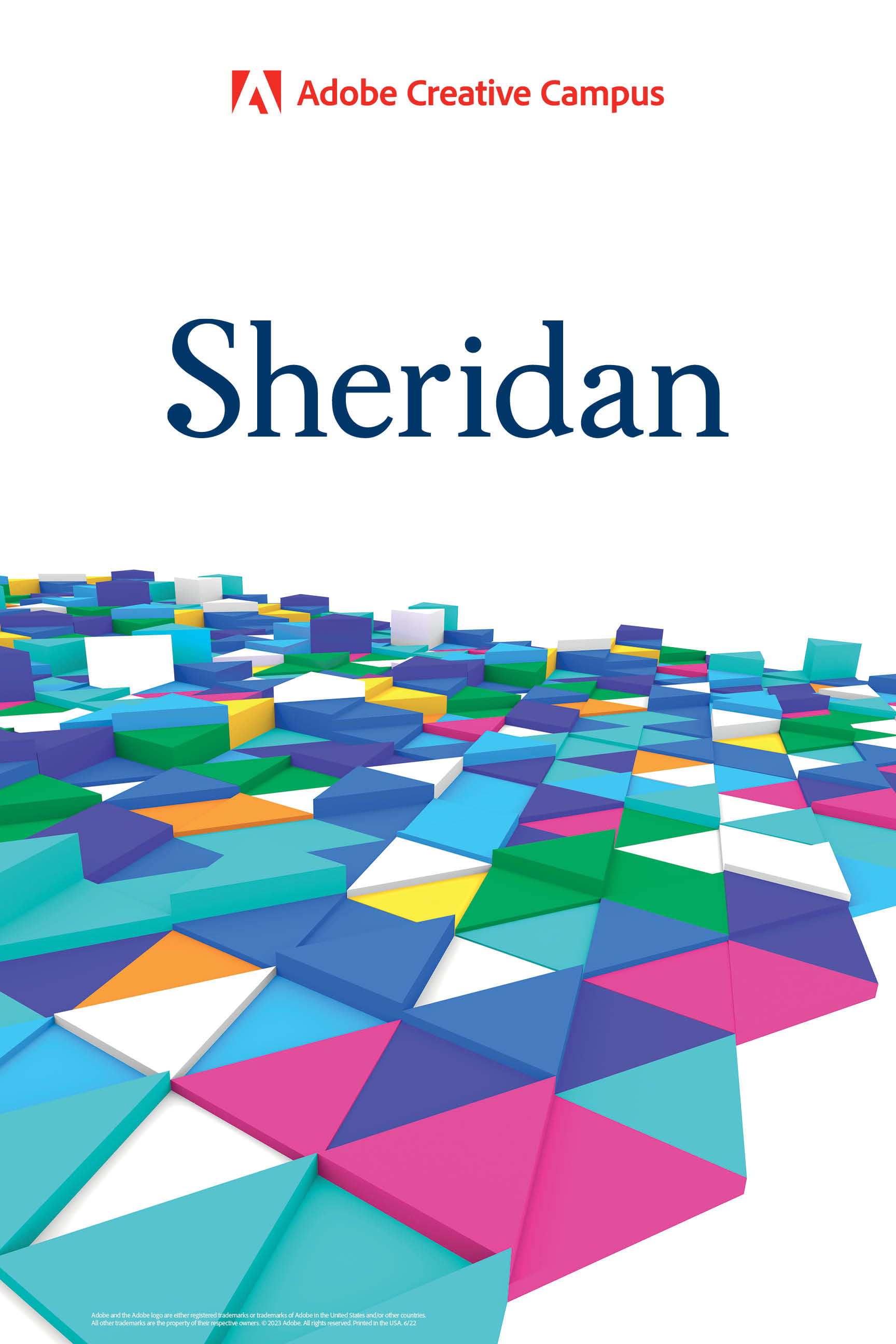 An Adobe Creative Campus promotional poster featuring the logos of both Adobe and Sheridan