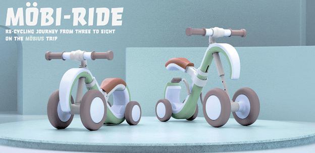 Mock-up of Sung Ha Chu's award winning capstone project Mobi: RE-CYCLING Journey from Three to Eight on the Mobius Strip