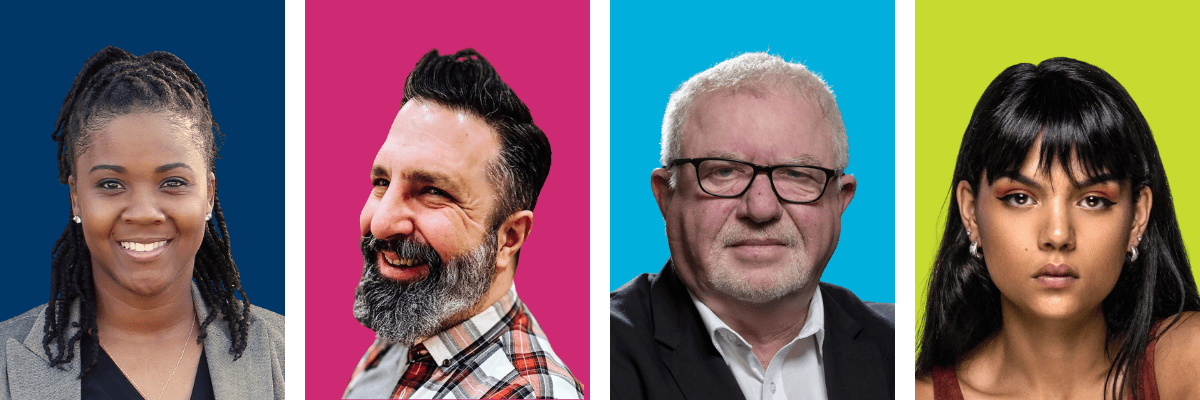 Headshots of Michelle Bell, Ramon Perez, Mark Wafer and Leah den Bok appear side by side in a photo grid.