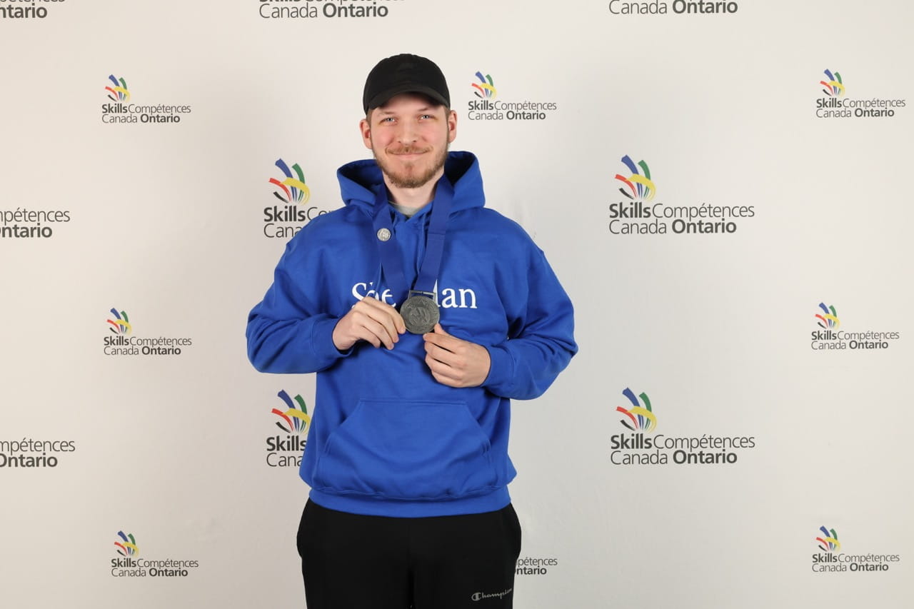 Lucas Blackwood is pictured wearing his Skills Ontario Competition silver medal