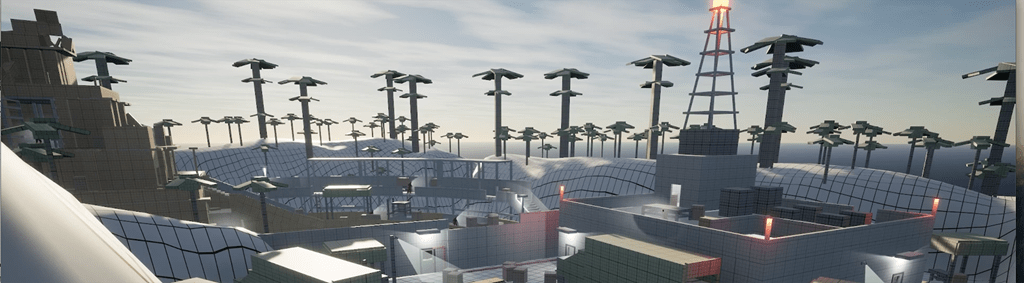 A screenshot of a video game level created by Sheridan student Tucker Fortier.