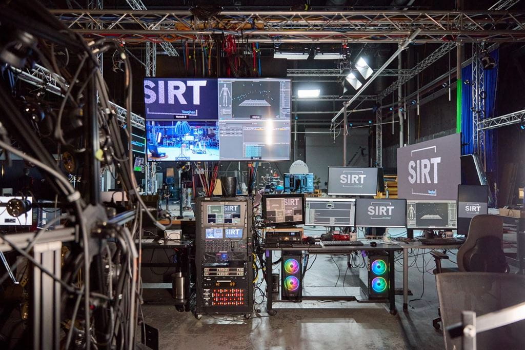 A series of screens and other technologies within Sheridan's SIRT Centre