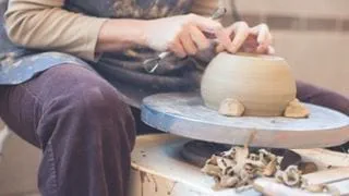 potter working on a wheel