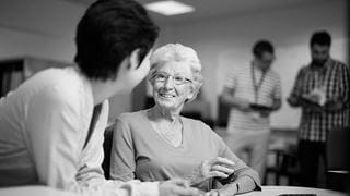 Elderly woman smiling