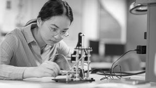 Student working in a lab