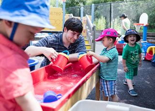 Bachelor of Early Childhood student teaching child