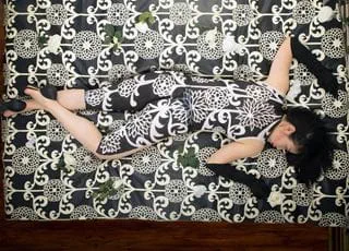 Woman painted with body art