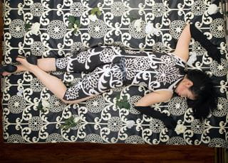 Woman painted with body art