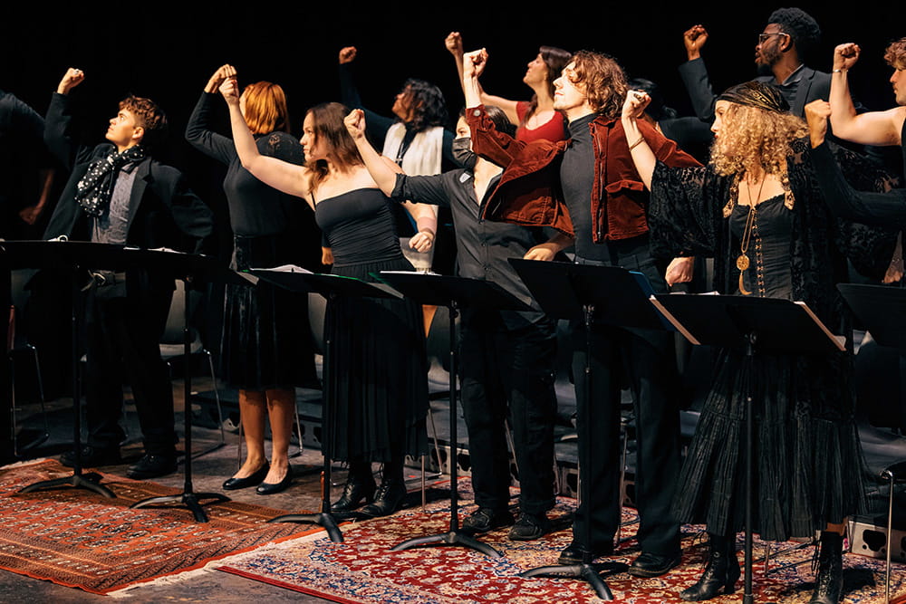 Actors performing on stage