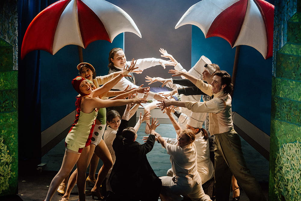 Actors performing on stage