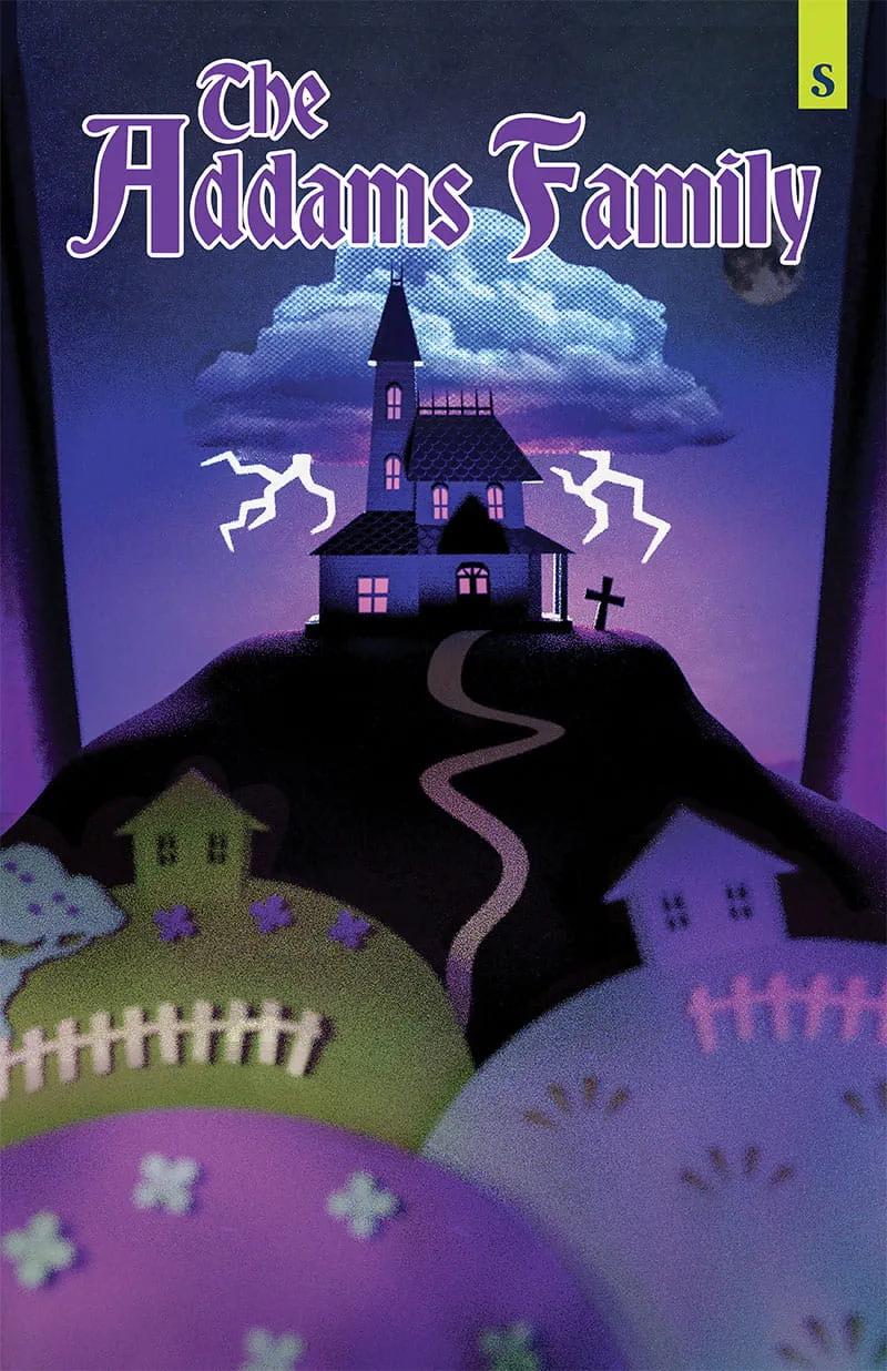 Theatre Sheridan presents The Addams Family | House on a hill on a stormy night